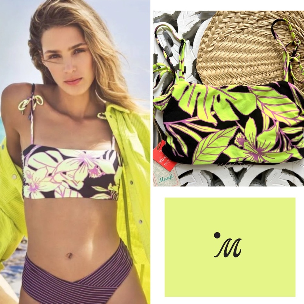 RARE FIND 💦💦 MAAJI 💦💦 REVERSIBLE TUBE BIKINI SWIM TROPICAL TOP